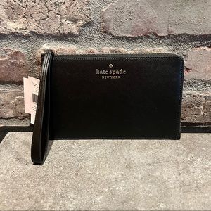 Kate Spade Staci Medium L-Zip Black Wristlet